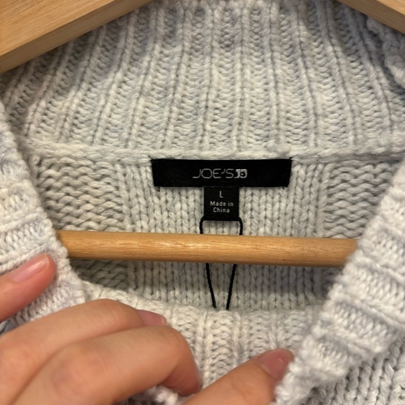 NWT JOES jeans merino wool cotton blend grey cable knit sweater - Picture 6 of 6